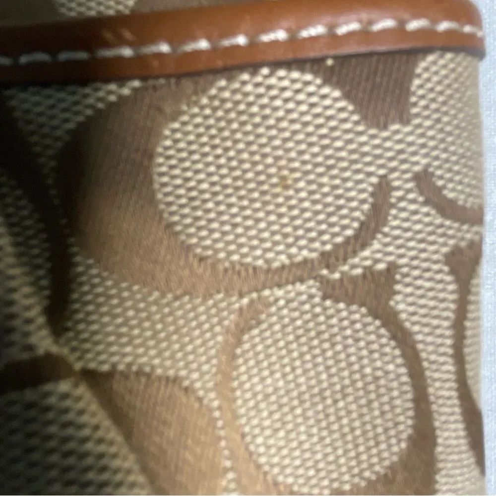 Coach Signature Soho Jacquard Swingpack Pleated Leather Trim Classic